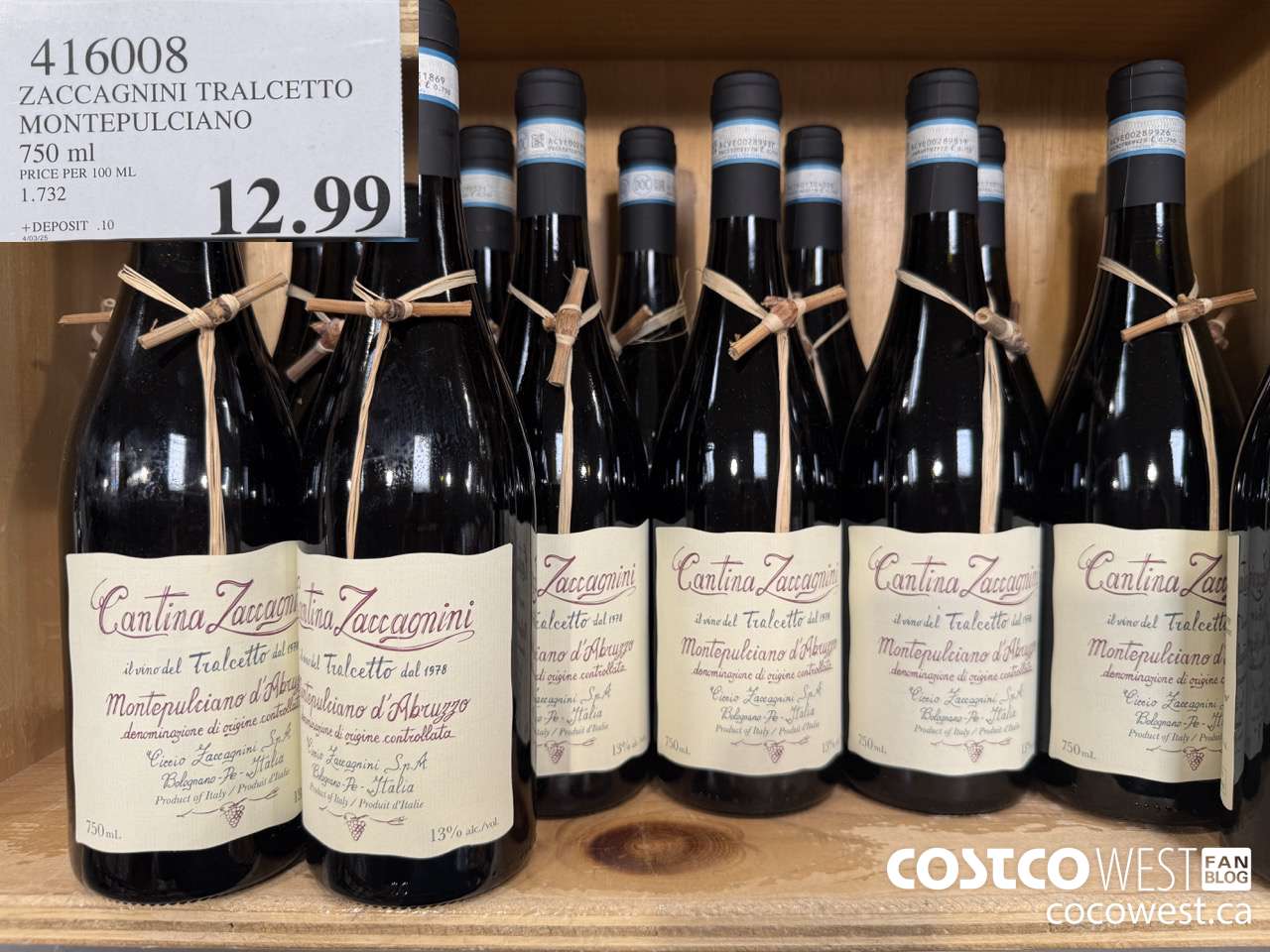 416008 ZACCAGNINI TRALCETTO MONTEPULCIANO 750 ML $12.99