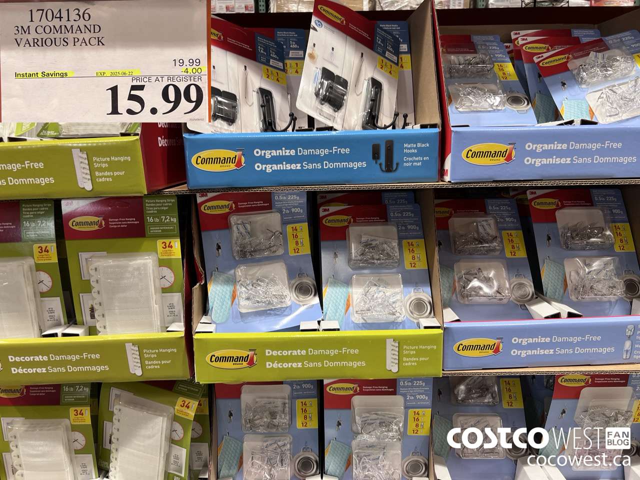 1704136 3M COMMAND VARIOUS PACK ($4.00 INSTANT SAVINGS EXPIRES ON 2025-06-22) $15.99