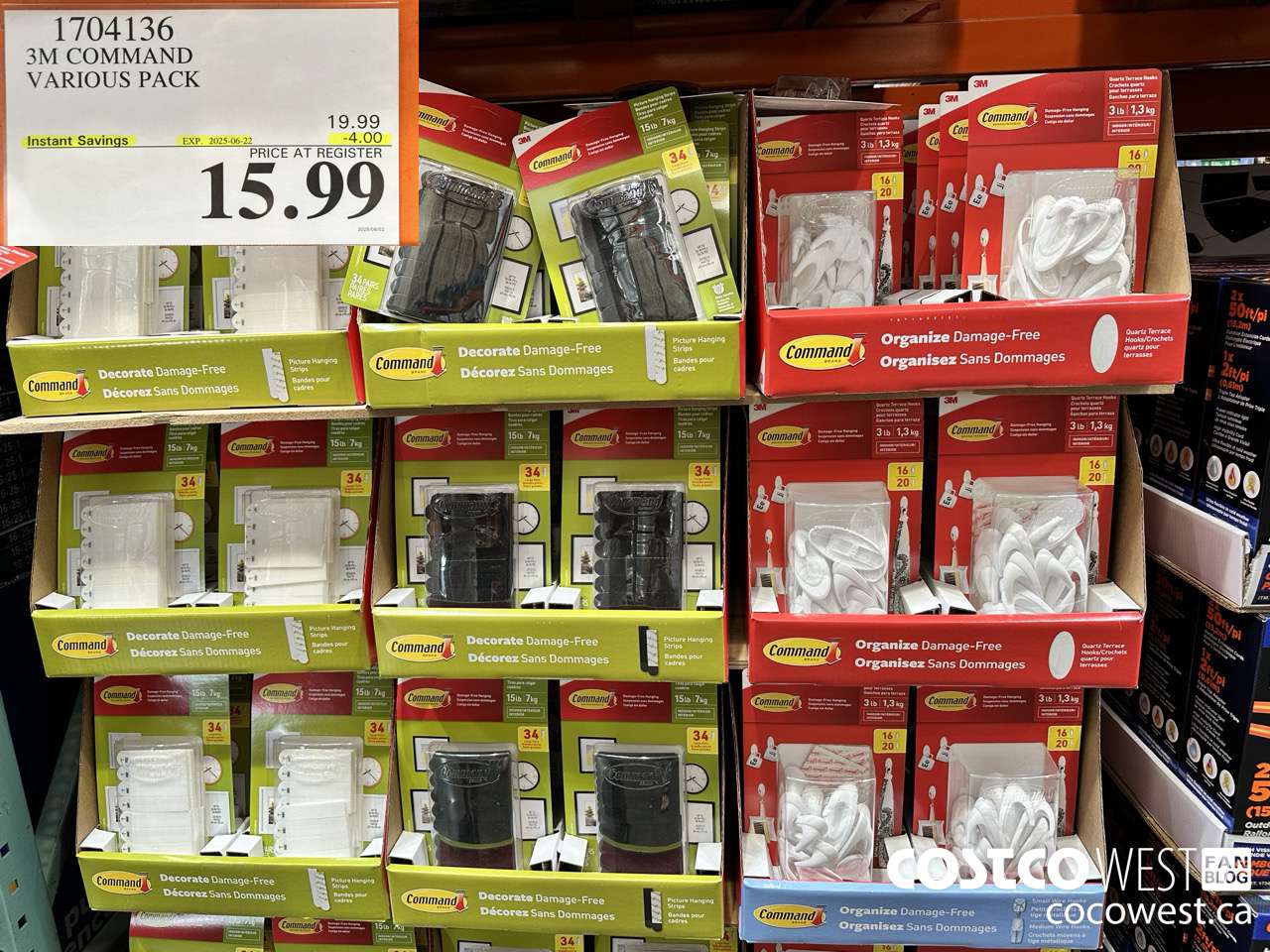 1704136 3M COMMAND VARIOUS PACK ($4.00 INSTANT SAVINGS EXPIRES ON 2025-06-22) $15.99
