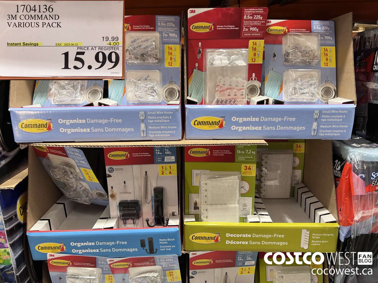 1704136 3M COMMAND VARIOUS PACK ($4.00 INSTANT SAVINGS EXPIRES ON 2025-06-22) $15.99