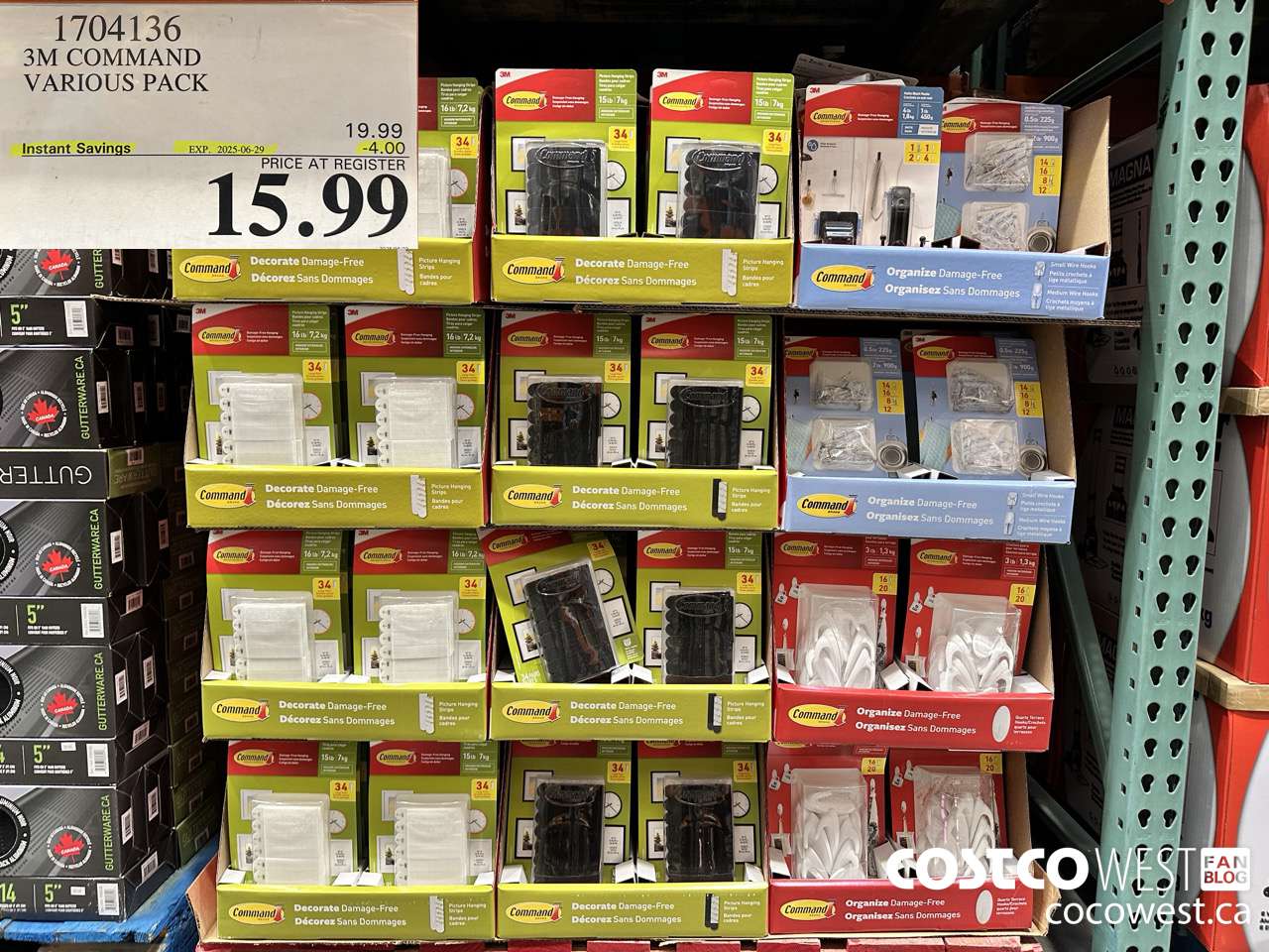 1704136 3M COMMAND VARIOUS PACK ($4.00 INSTANT SAVINGS EXPIRES ON 2025-06-29) $15.99