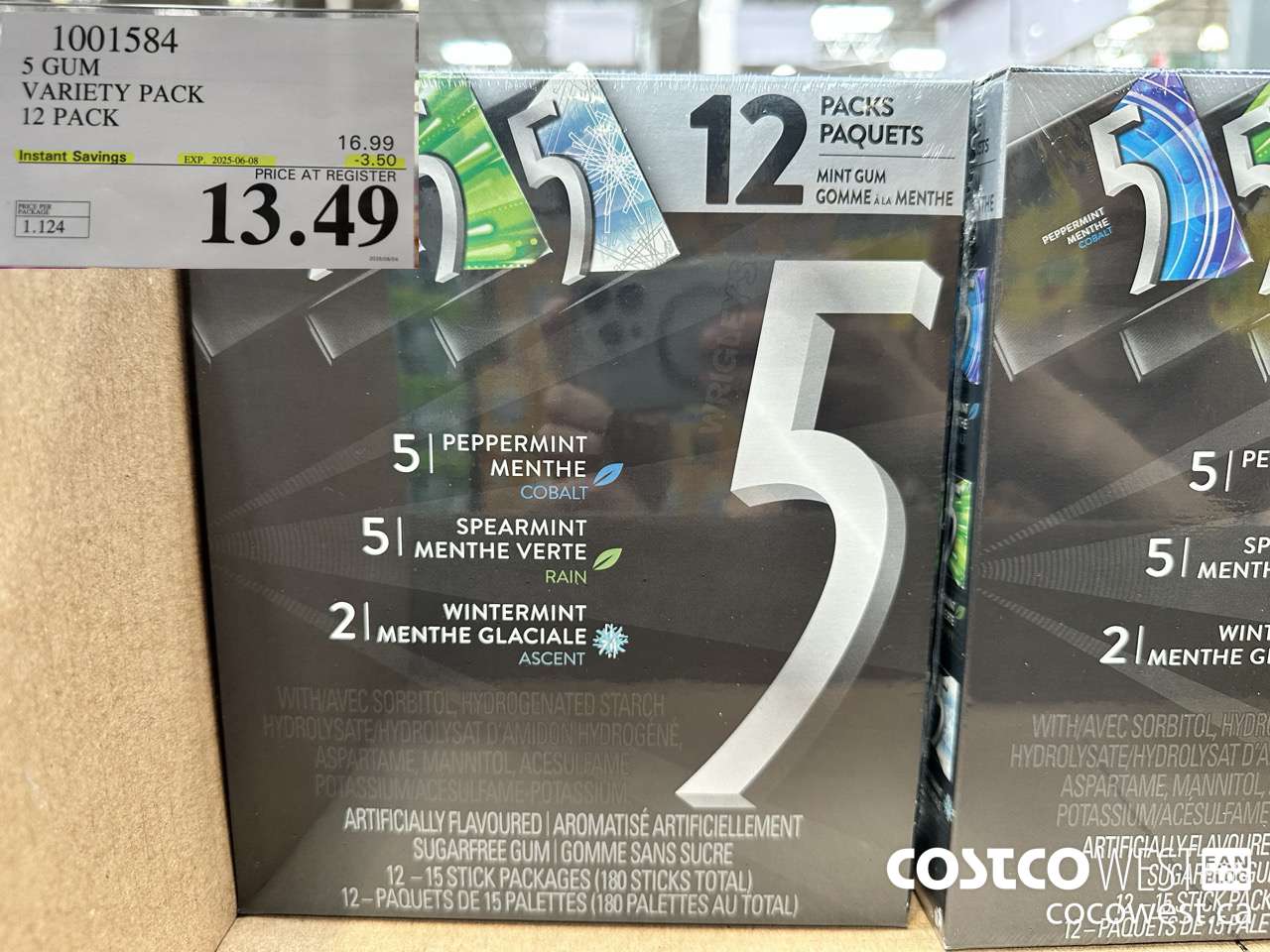 1001584 5 GUM VARIETY PACK 12 PACK ($3.50 INSTANT SAVINGS EXPIRES ON 2025-06-08) $13.49