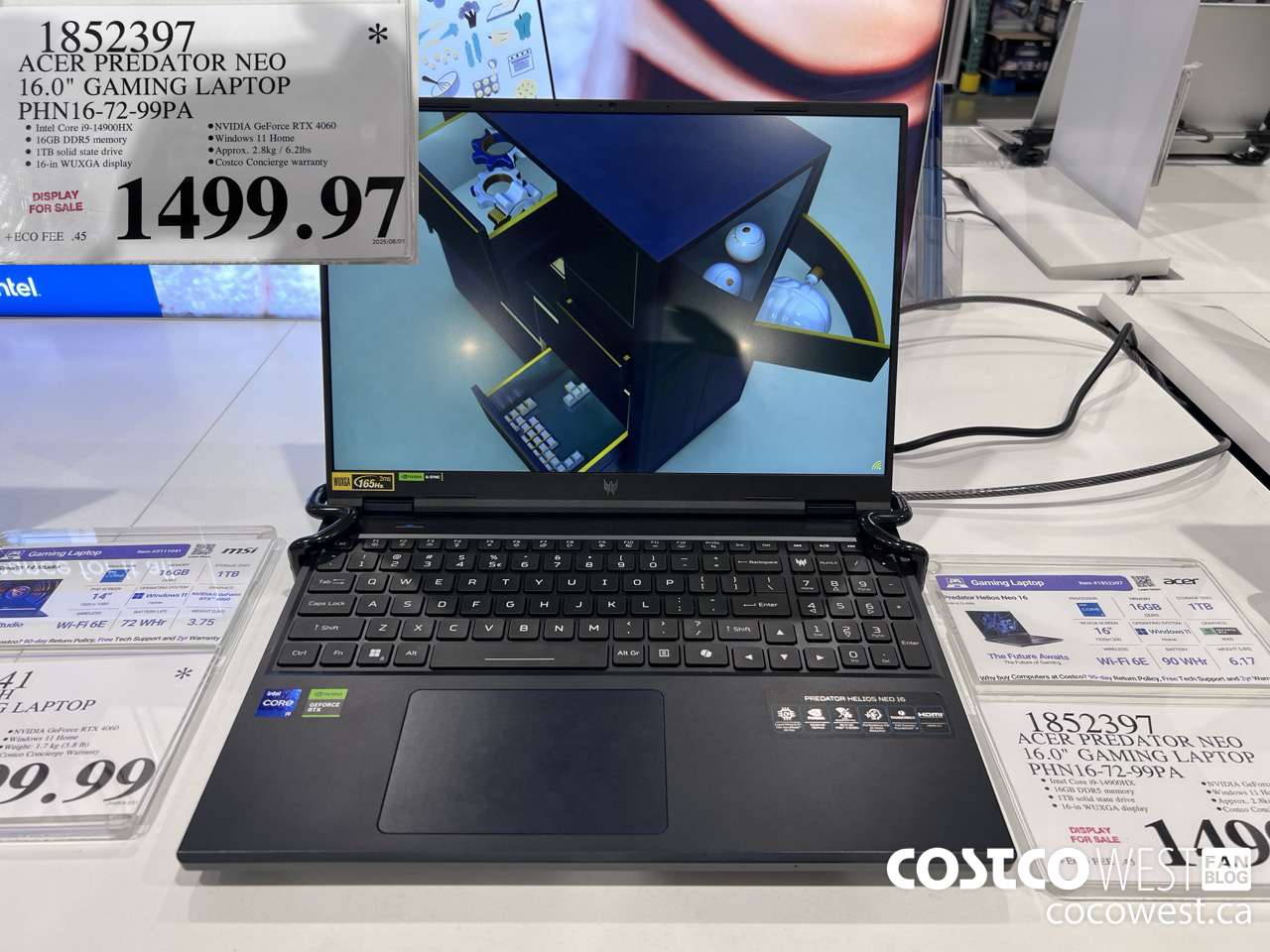 1852397 ACER PREDATOR NEO 16 IN GAMING LAPTOP PHN16-72-99PA $1499.97