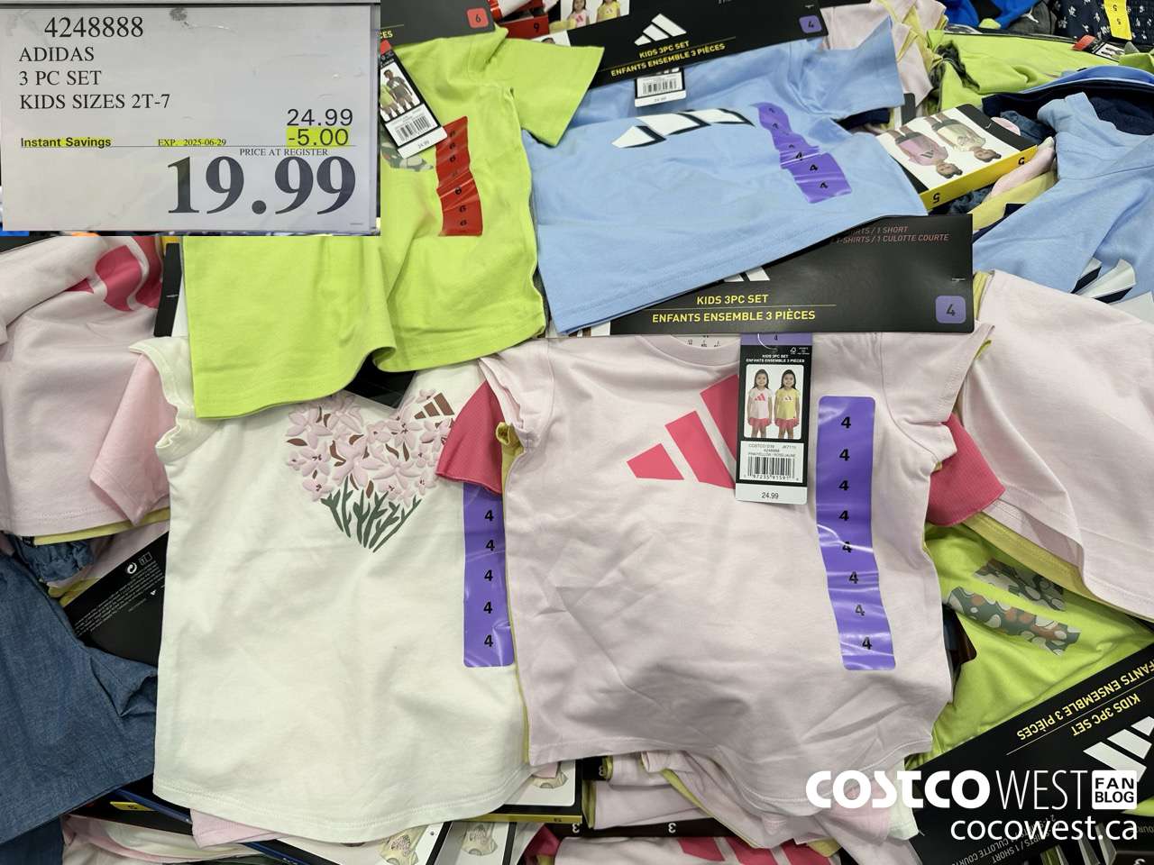 4248888 ADIDAS 3 PC SET KIDS SIZES 2T-7 ($5.00 INSTANT SAVINGS EXPIRES ON 2025-06-29) $19.99