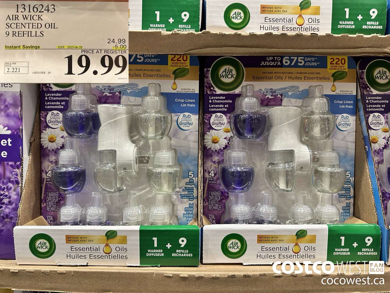 1316243 AIR WICK SCENTED OIL 9 REFILLS ($5.00 INSTANT SAVINGS EXPIRES ON 2025-06-29) $19.99