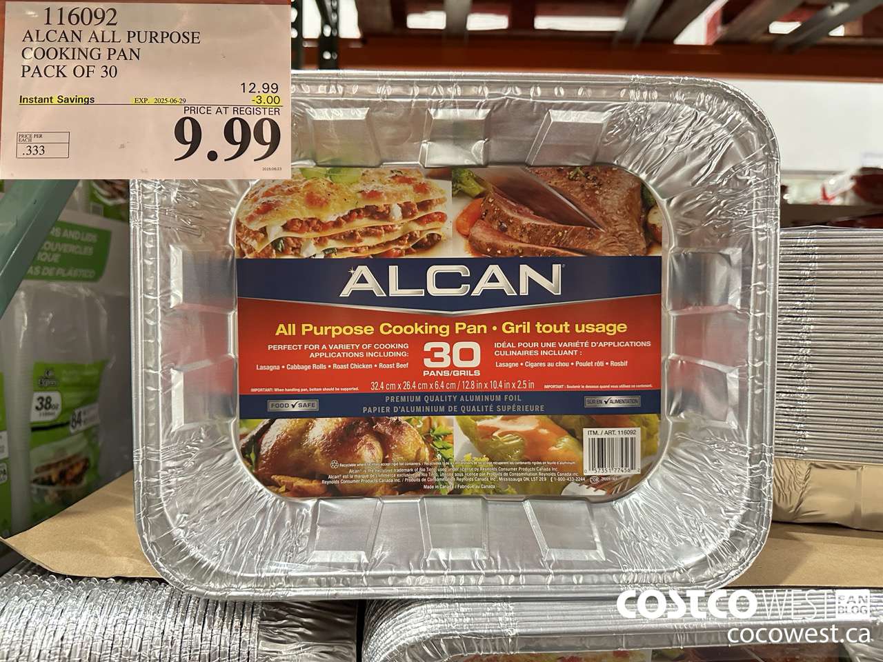 116092 ALCAN ALL PURPOSE COOKING PAN pack of 30 ($3.00 INSTANT SAVINGS EXPIRES ON 2025-06-29) $9.99