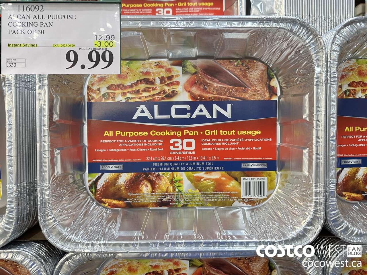 116092 ALCAN ALL PURPOSE COOKING PAN pack of 30 ($3.00 INSTANT SAVINGS EXPIRES ON 2025-06-29) $9.99