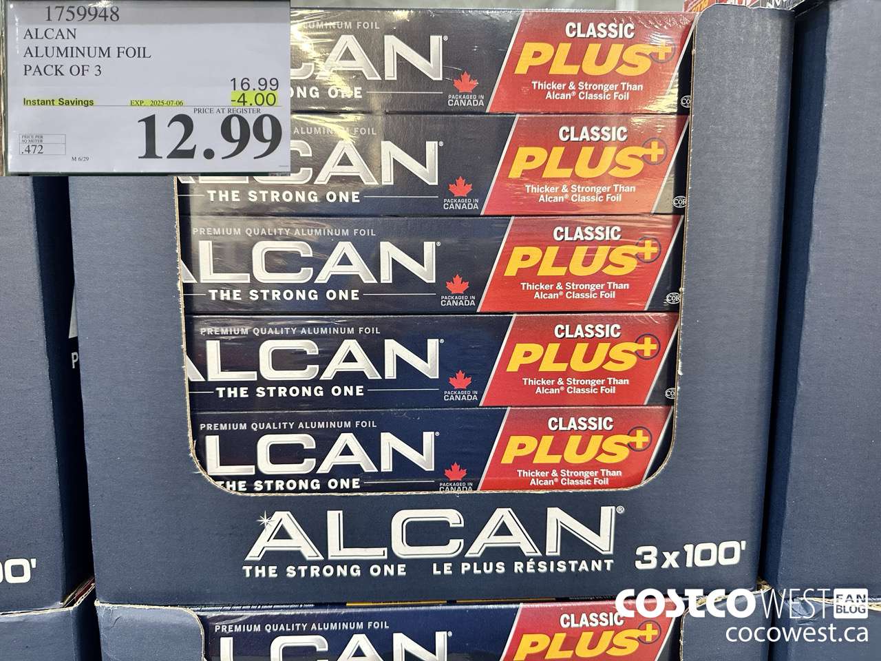 1759948 ALCAN ALUMINUM FOIL PACK OF 3 ($4.00 INSTANT SAVINGS EXPIRES ON 2025-07-06) $12.99