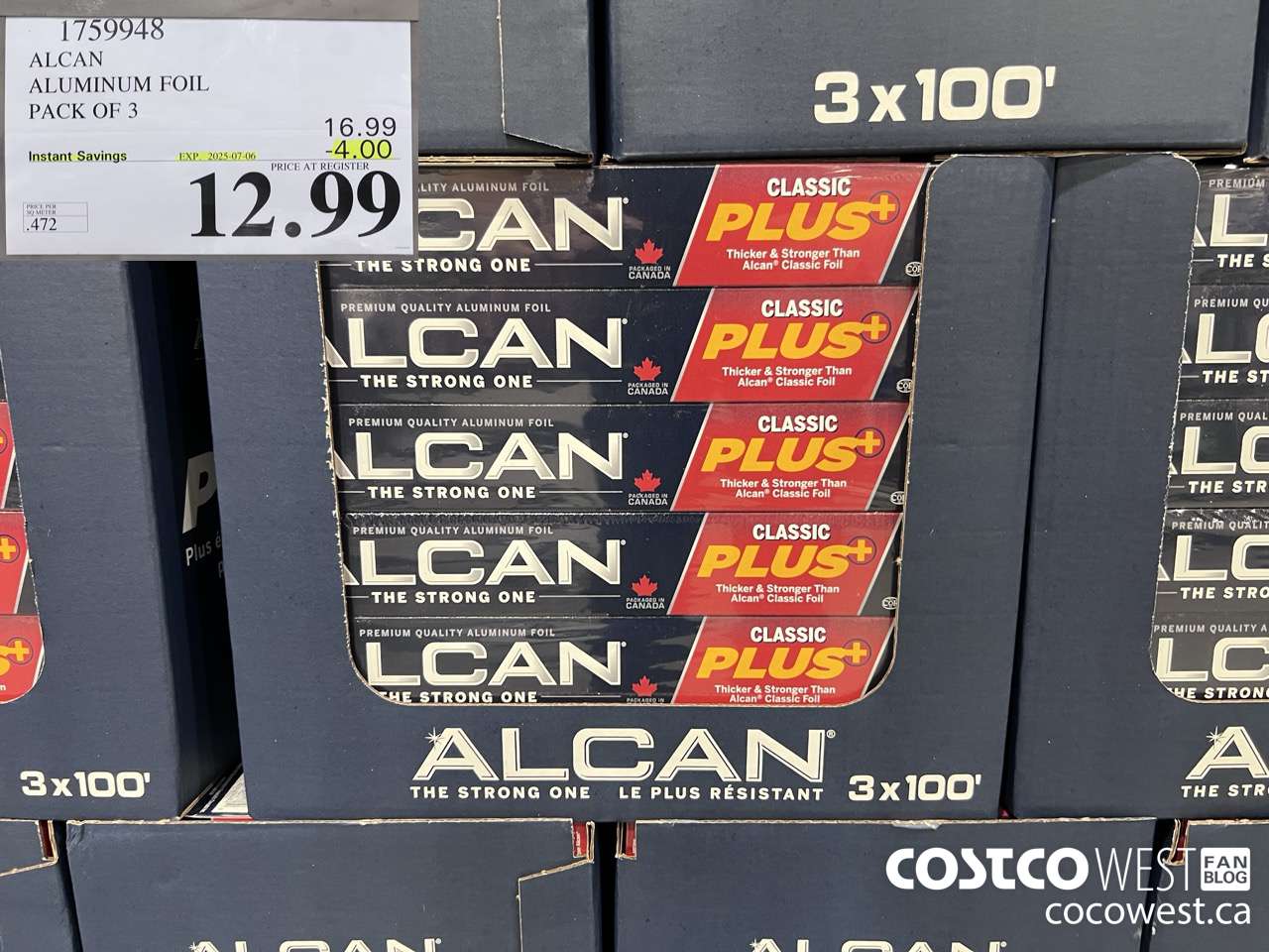 1759948 ALCAN ALUMINUM FOIL PACK OF 3 ($4.00 INSTANT SAVINGS EXPIRES ON 2025-07-06) $12.99