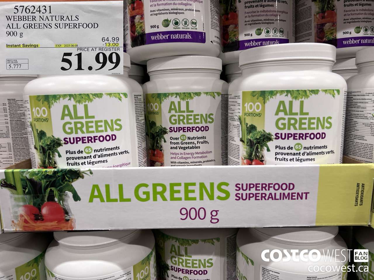 5762431 ALL GREENS SUPERFOOD VEGETERIAN POWDER 900G GLUTEN FREE ($13.00 INSTANT SAVINGS EXPIRES ON 2025-06-08) $51.99