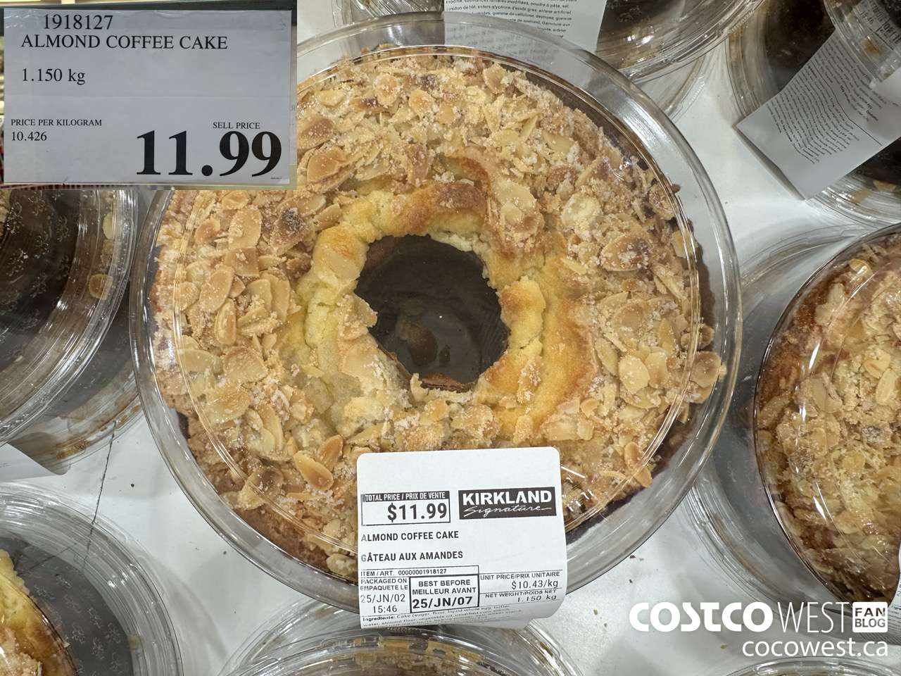 1918127 ALMOND COFFEE CAKE $11.99