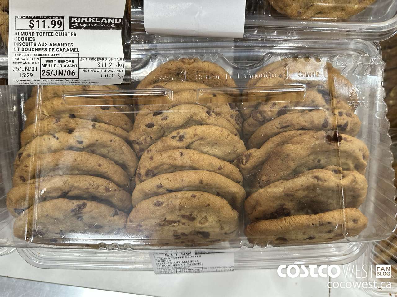 1944321 ALMOND TOFFEE CLUSTER COOKIES $11.99