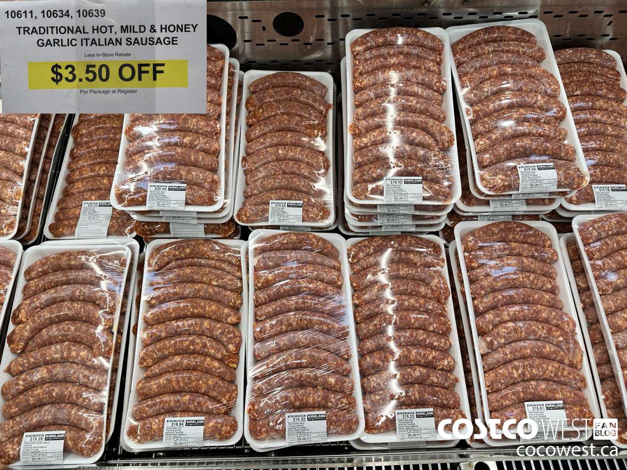 10611 (ALSO 10634, 10639) TRADITIONAL HOT, MILD & HONEY GARLIC ITALIAN SAUSAGE ($3.50 INSTANT SAVINGS)