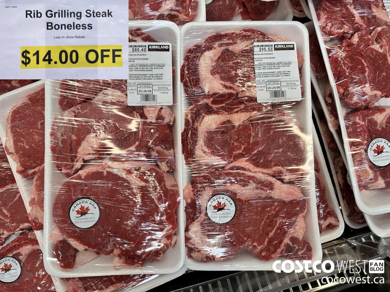 21877 (ALSO 21879) RIB GRILLING STEAK BONELESS ($14.00 INSTANT SAVINGS)
