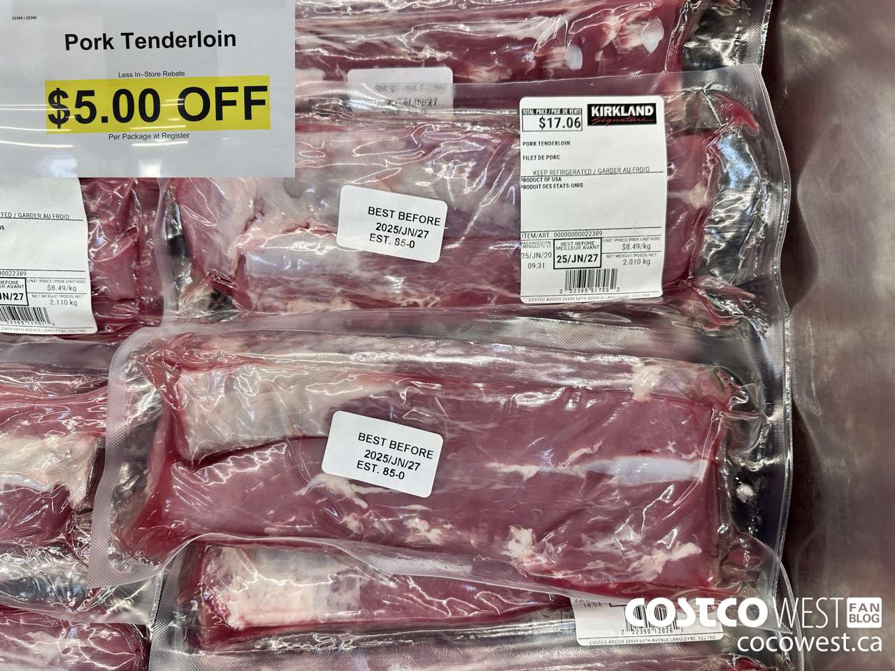 22389 (ALSO 22390) PORK TENDERLOIN ($5.00 INSTANT SAVINGS)