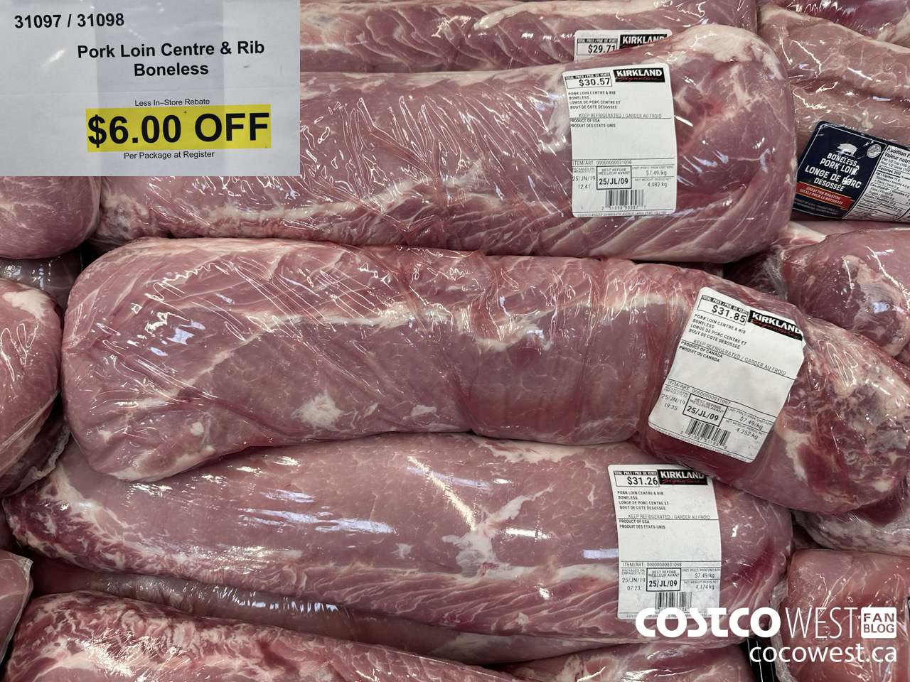 31097 (ALSO 31098) Boneless Pork Loin (Whole) ($6.00 INSTANT SAVINGS)