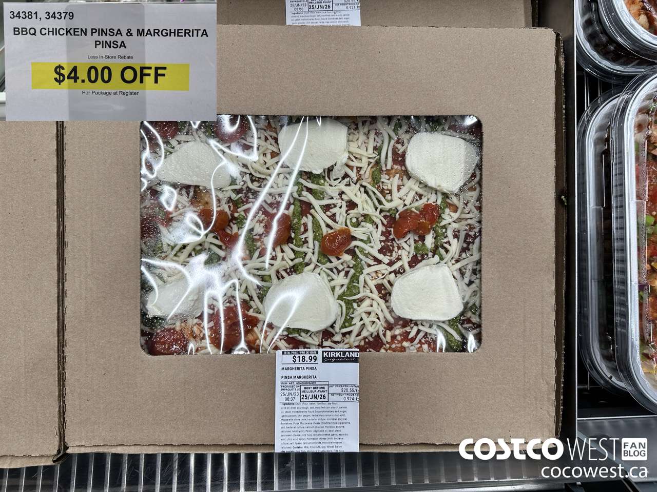 34381 (ALSO 34379) BBQ CHICKEN PINSA & MARGHERITA PINSA ($4.00 INSTANT SAVINGS)