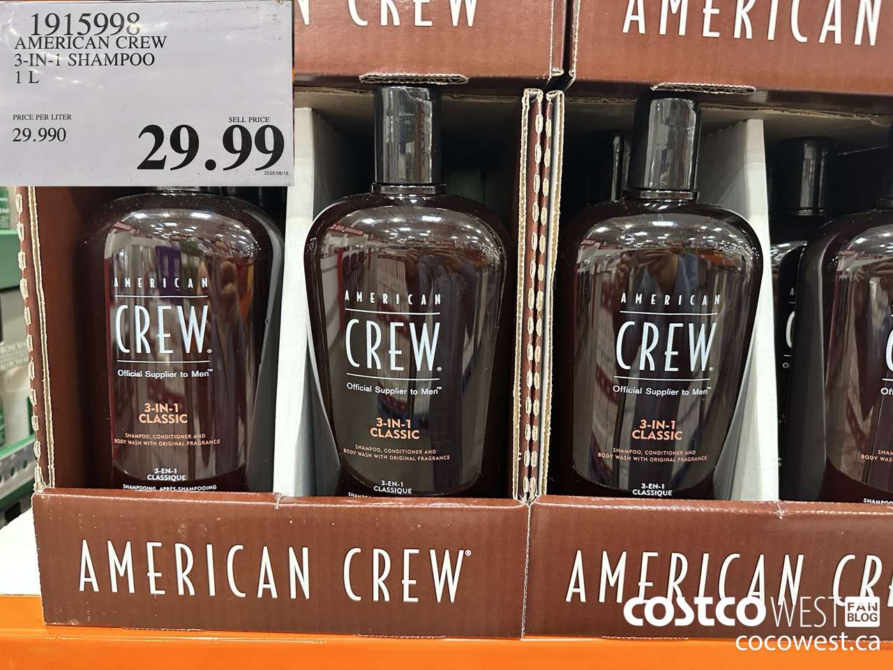 1915998 AMERICAN CREW 3-IN-1 SHAMPOO 1L $29.99