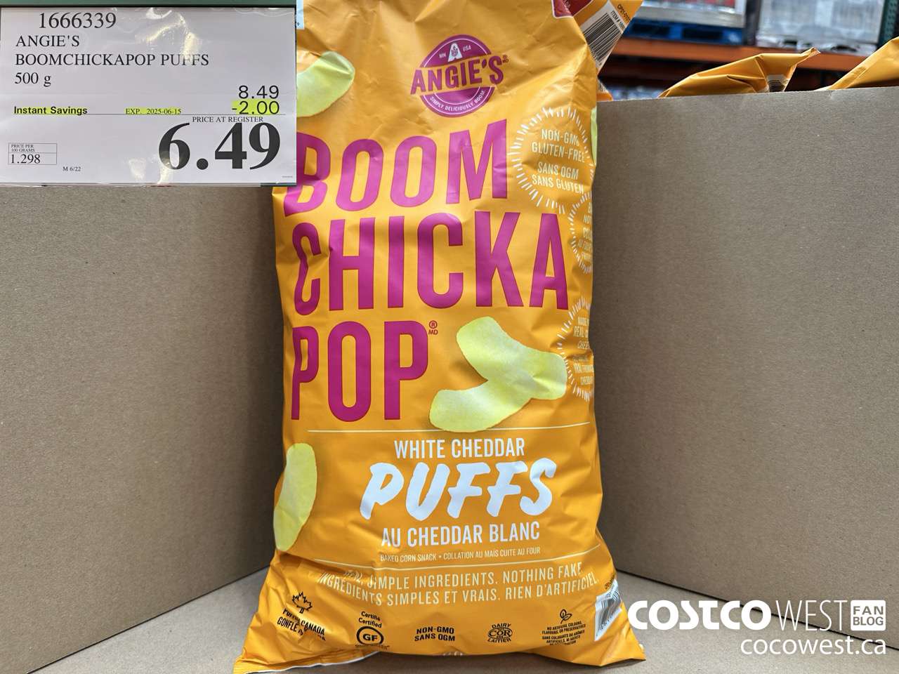1666339 ANGIE'S BOOMCHICKAPOP PUFFS 500G ($2.00 INSTANT SAVINGS EXPIRES ON 2025-06-15) $6.49