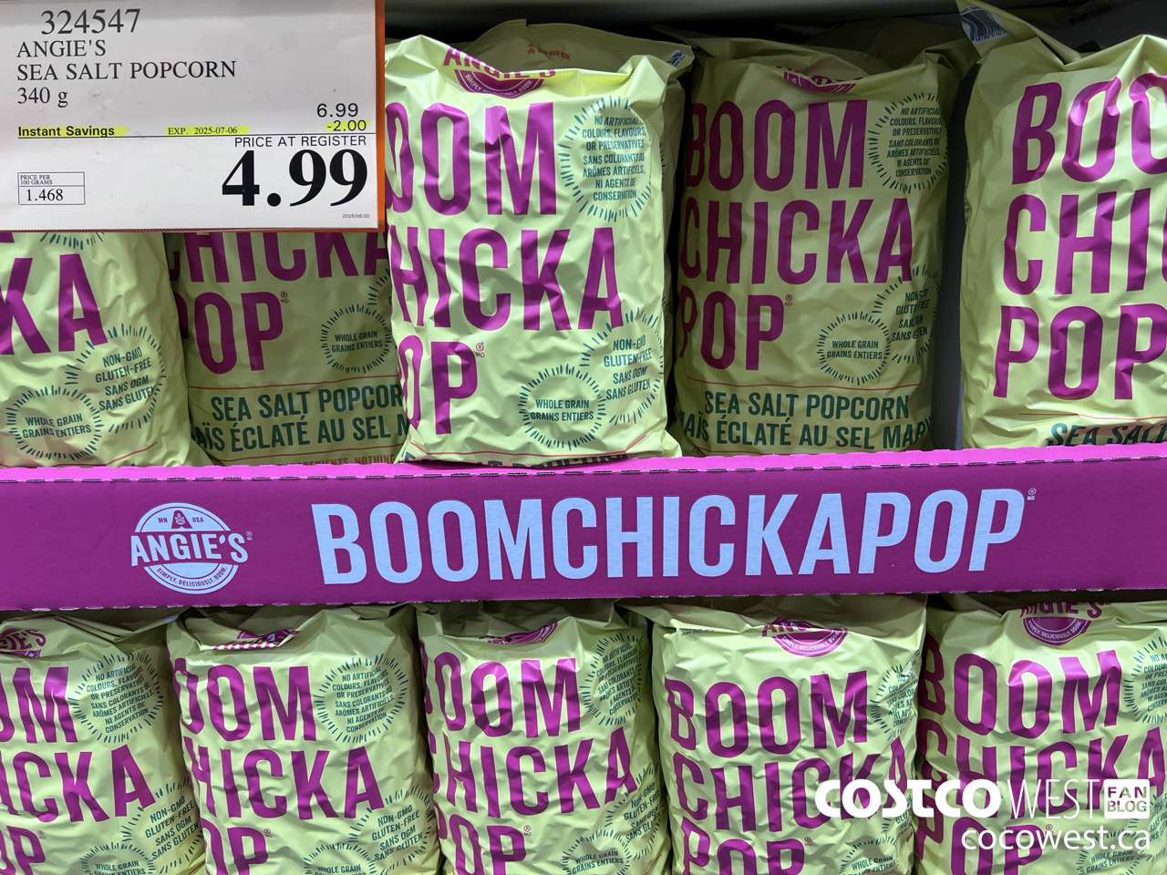 324547 ANGIE'S SEA SALT POPCORN 340 G ($2.00 INSTANT SAVINGS EXPIRES ON 2025-07-06) $4.99