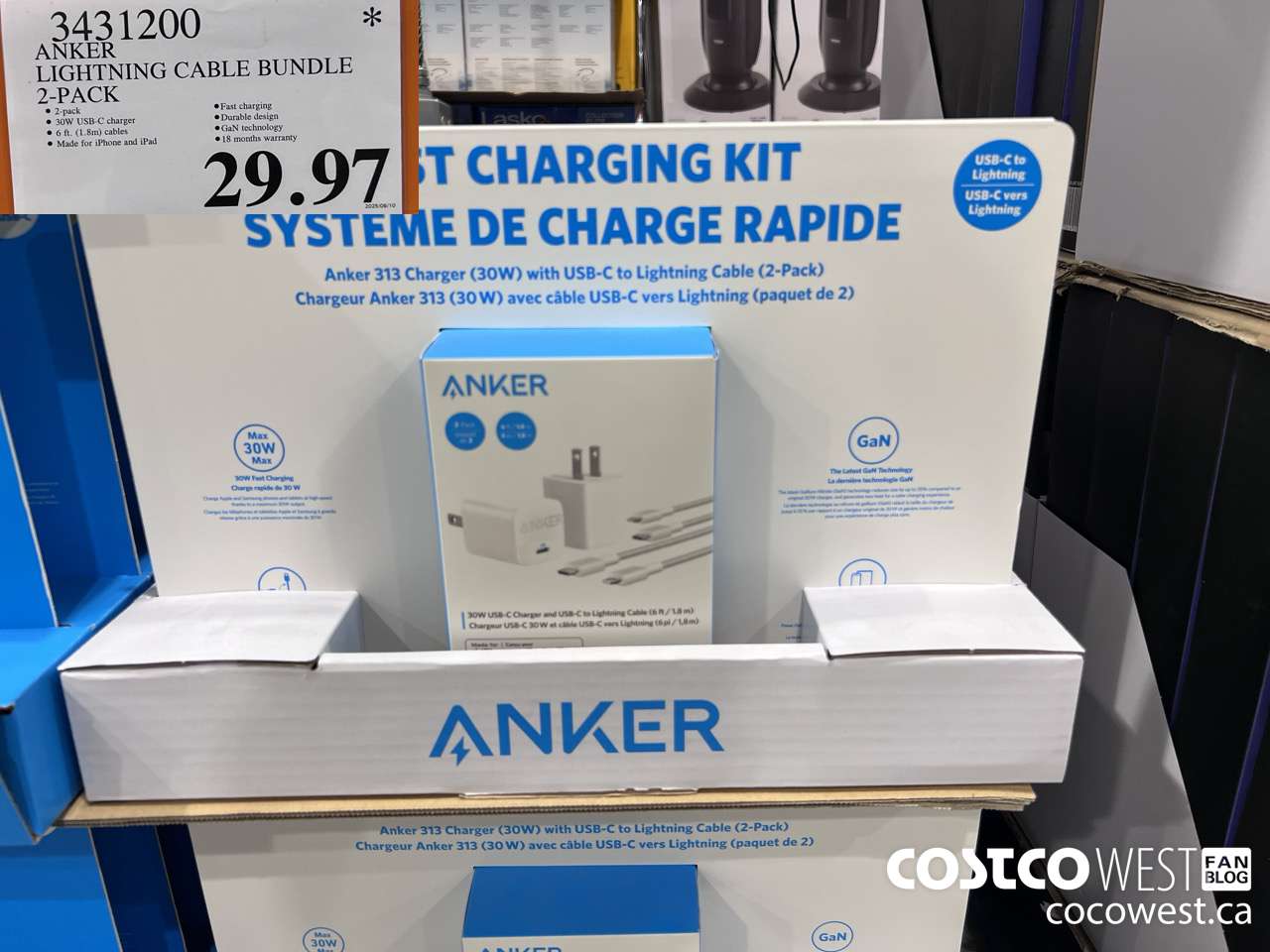 3431200 ANKER LIGHTNING CABLE BUNDLE 2-PACK $29.97