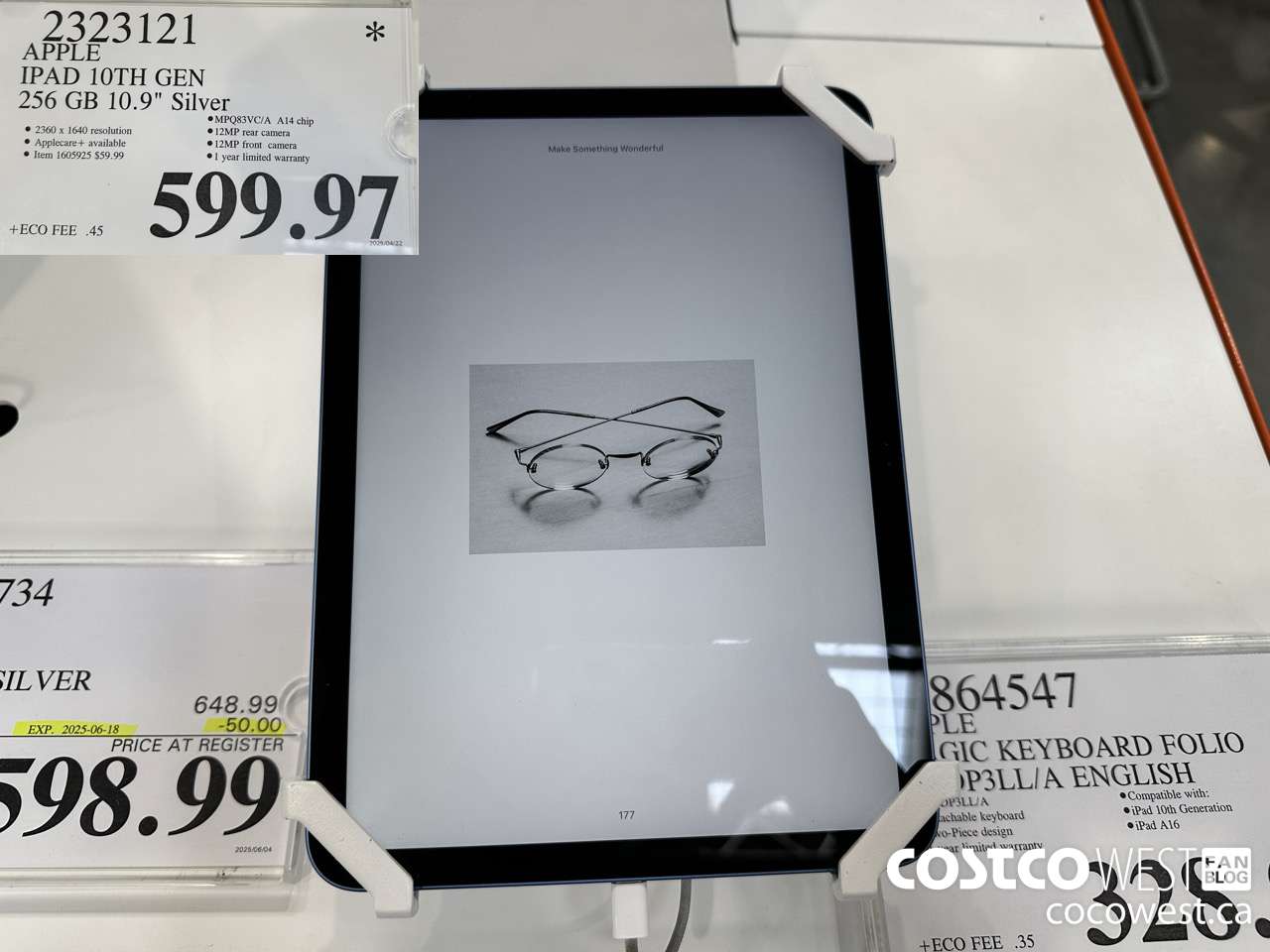 2323121 APPLE IPAD 10TH GEN 256GB SILVER MPQ83VC/A $599.97