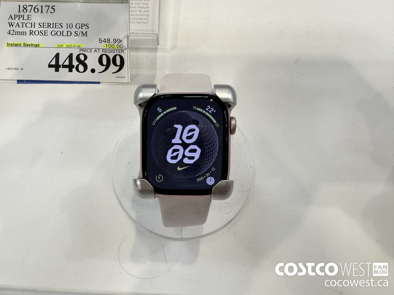 1876175 APPLE WATCH SERIES 10 GPS 42MM ROSE GOLD S/M ($100.00 INSTANT SAVINGS EXPIRES ON 2025-07-06) $448.99