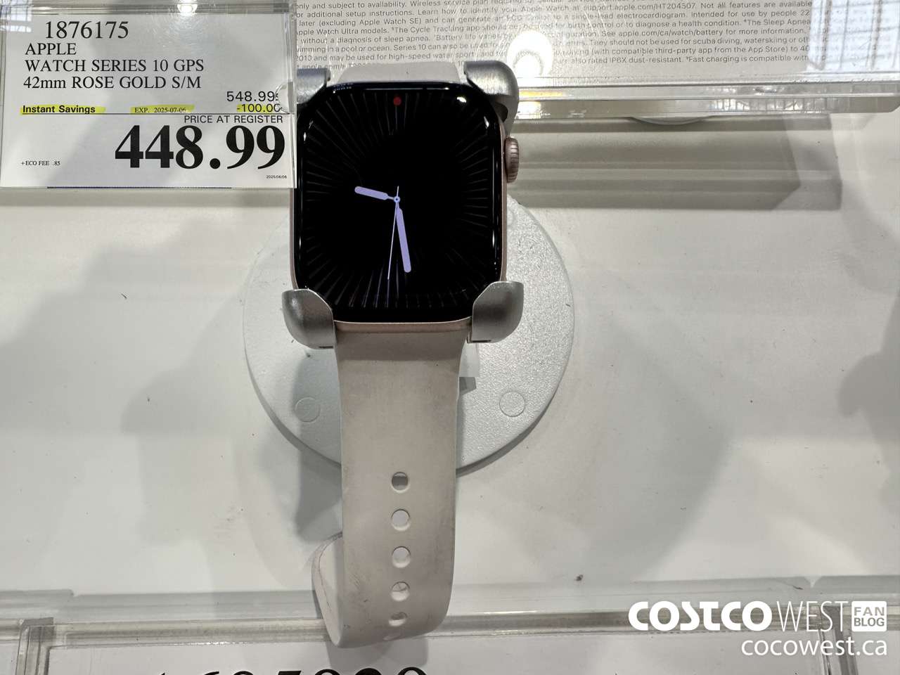 1876175 APPLE WATCH SERIES 10 GPS 42MM ROSE GOLD S/M ($100.00 INSTANT SAVINGS EXPIRES ON 2025-07-06) $448.99