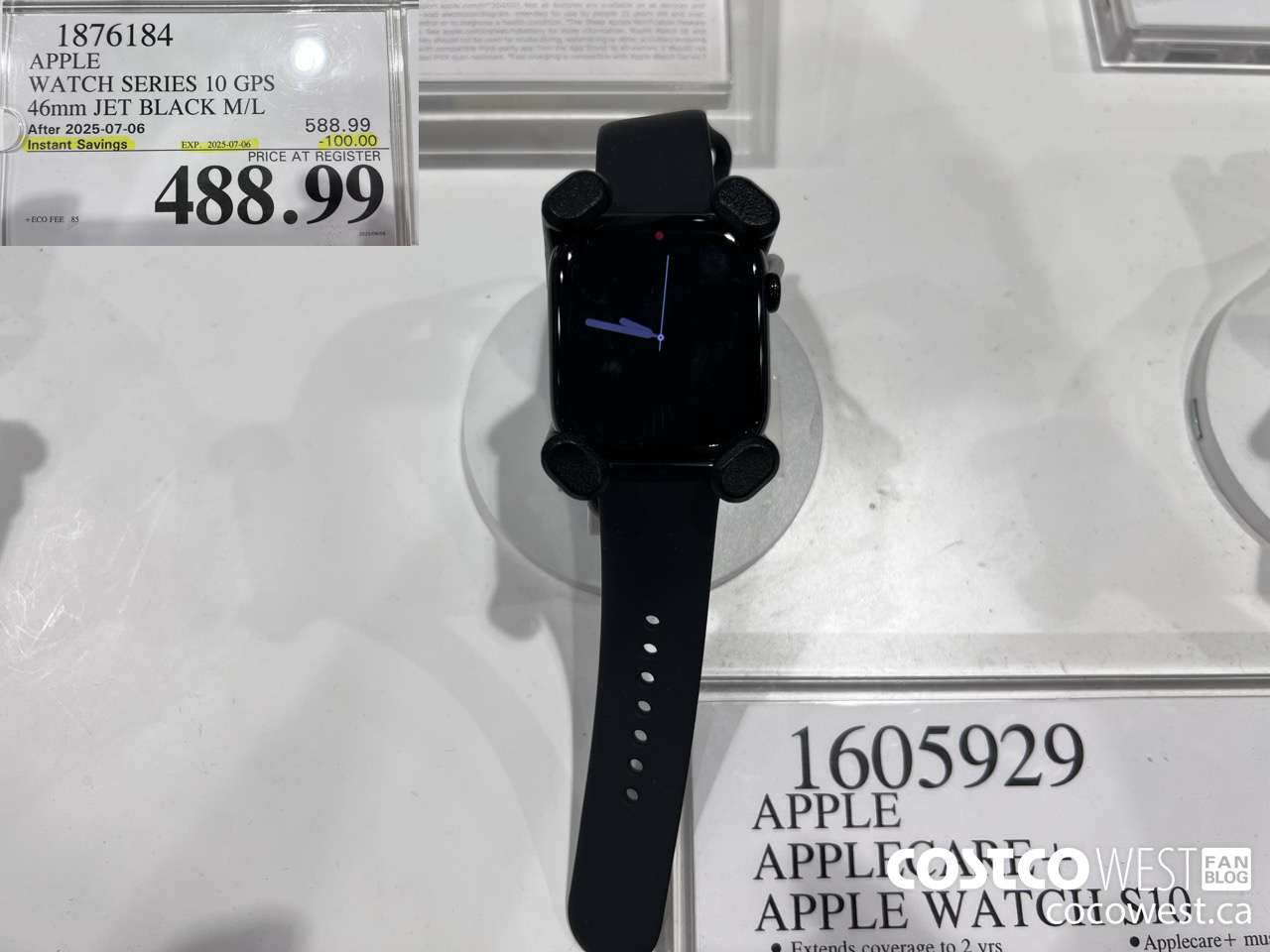 1876184 APPLE WATCH SERIES 10 GPS 46MM JET BLACK M/L ($100.00 INSTANT SAVINGS EXPIRES ON 2025-07-06) $488.99
