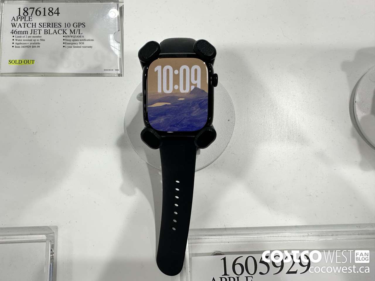 1876184 APPLE WATCH SERIES 10 GPS 46MM JET BLACK M/L $0.00