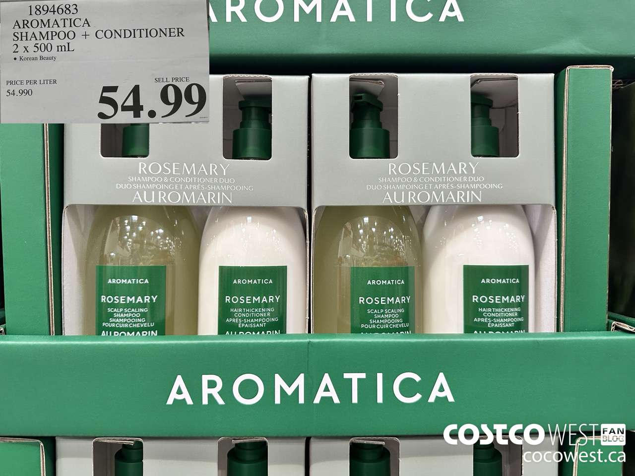 1894683 AROMATICA SHAMPOO + CONDITIONER 2 X 500ML $54.99