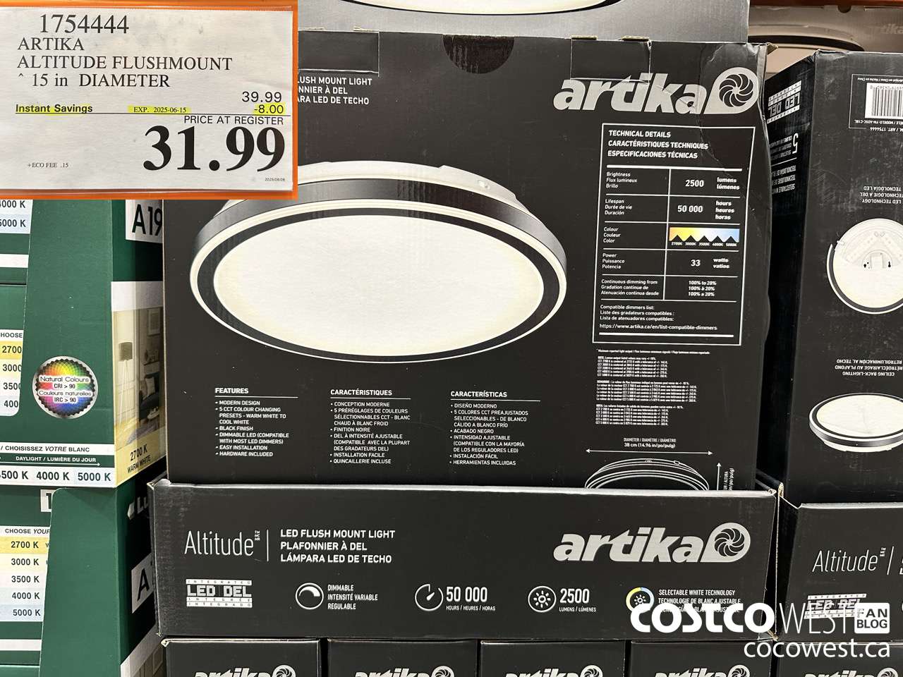 1754444 ARTIKA ALTITUDE FLUSHMOUNT 15IN DIAMETER ($8.00 INSTANT SAVINGS EXPIRES ON 2025-06-15) $31.99