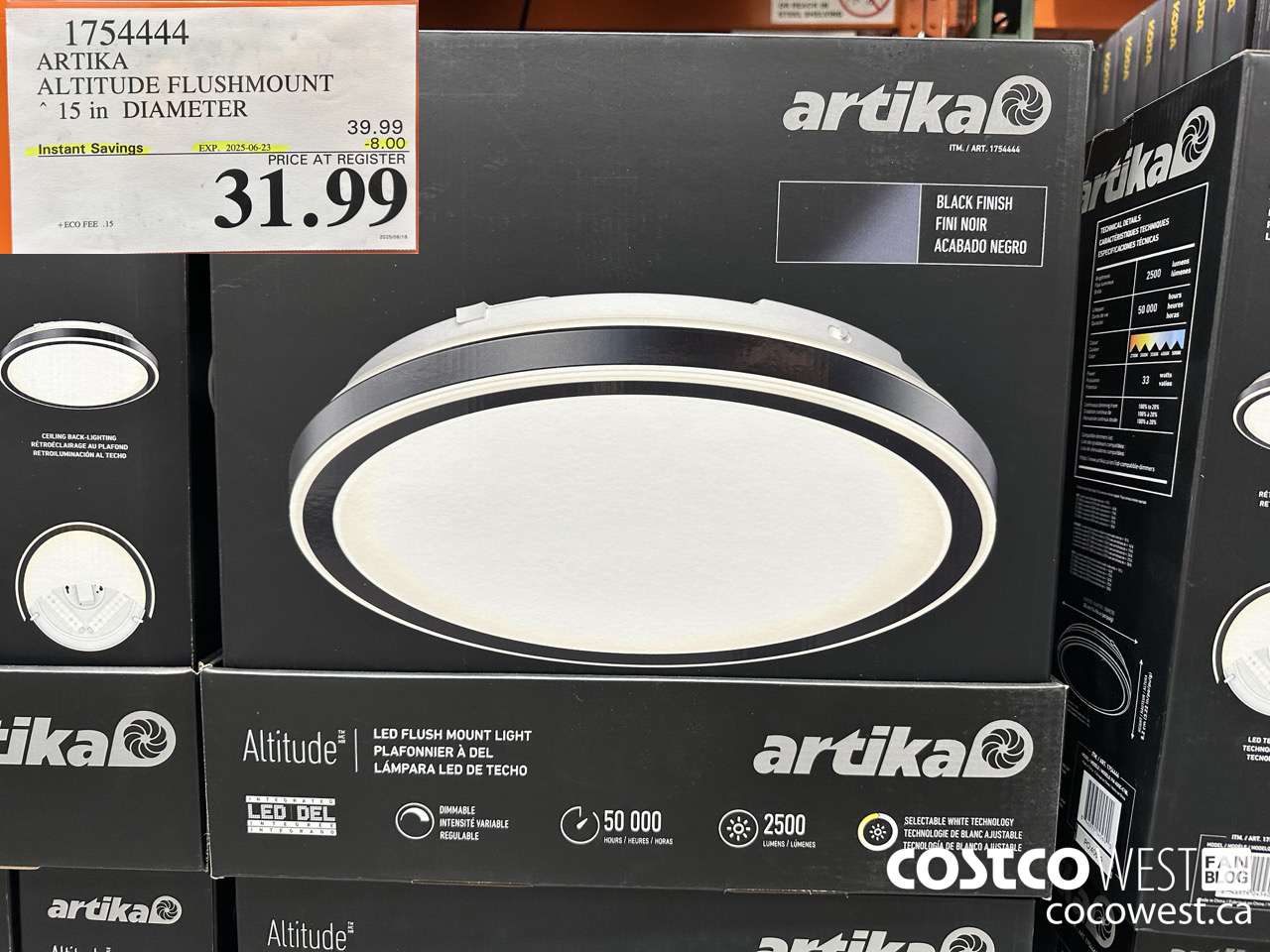 1754444 ARTIKA ALTITUDE FLUSHMOUNT 15IN DIAMETER ($8.00 INSTANT SAVINGS EXPIRES ON 2025-06-23) $31.99