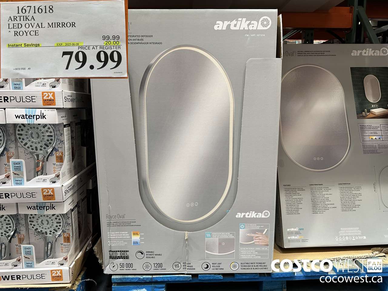 1671618 ARTIKA LED OVAL MIRROR ROYCE ($20.00 INSTANT SAVINGS EXPIRES ON 2025-06-08) $79.99
