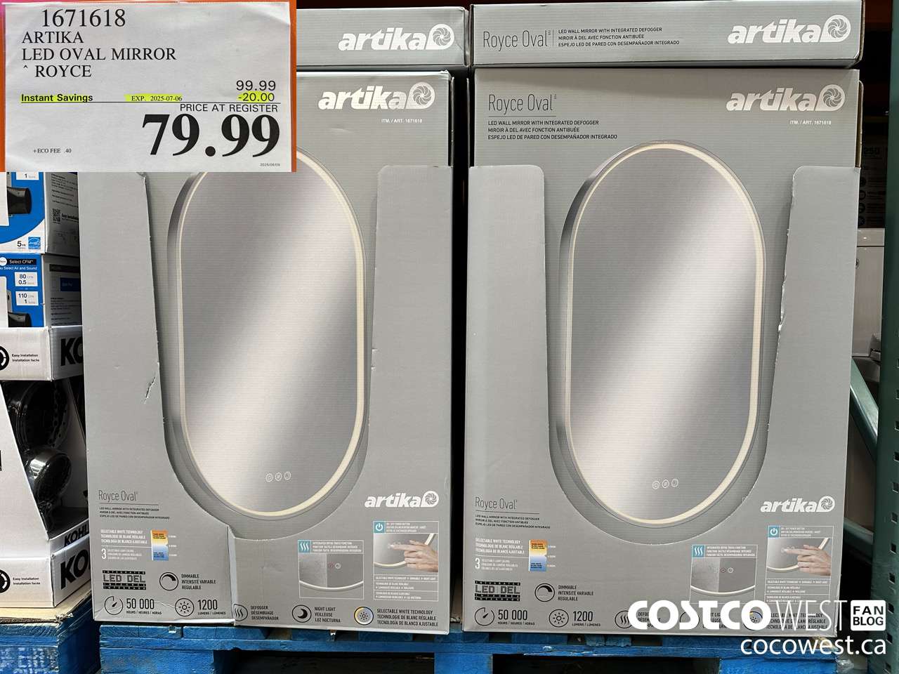 1671618 ARTIKA LED OVAL MIRROR ROYCE ($20.00 INSTANT SAVINGS EXPIRES ON 2025-07-06) $79.99