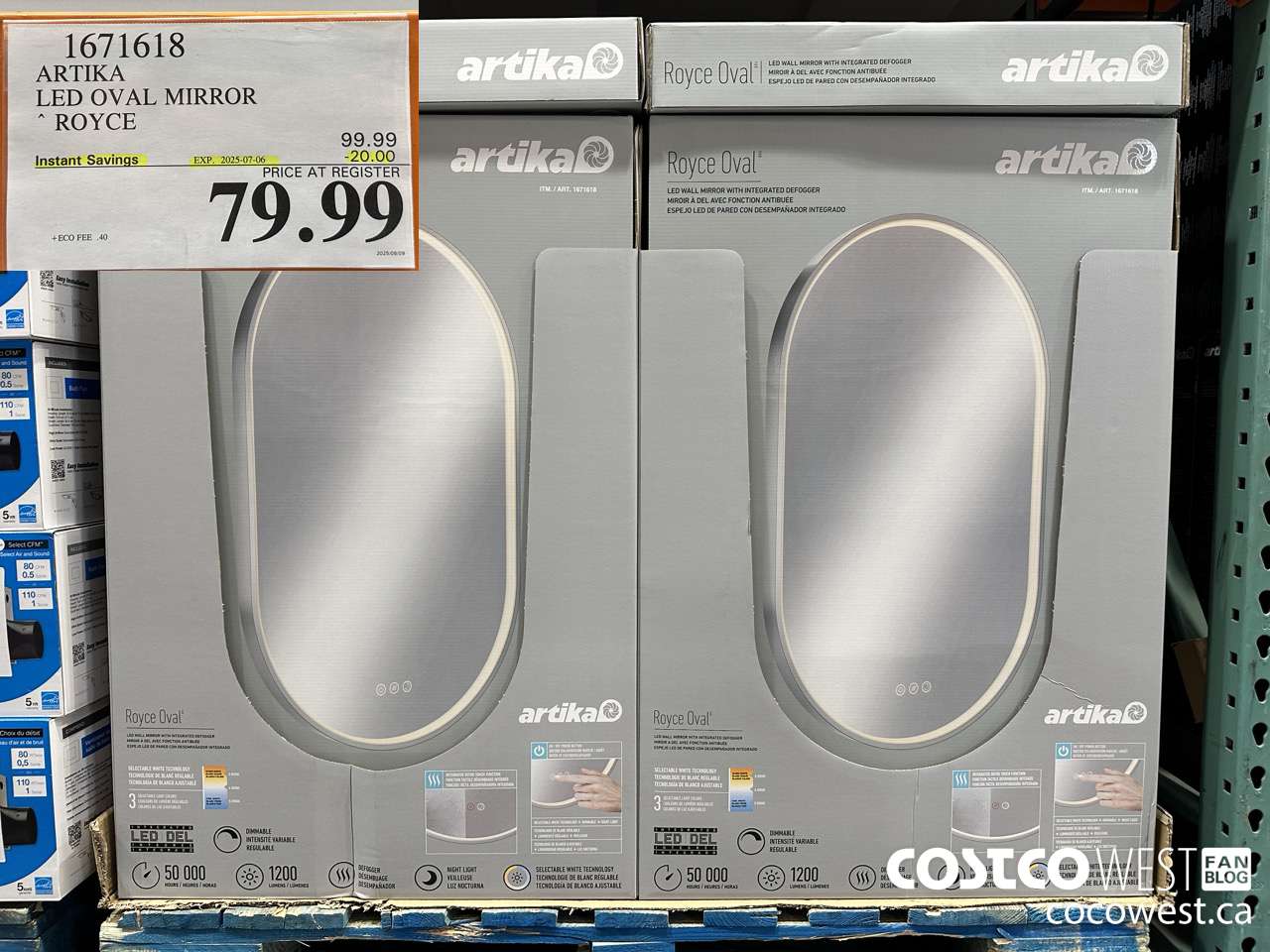 1671618 ARTIKA LED OVAL MIRROR ROYCE ($20.00 INSTANT SAVINGS EXPIRES ON 2025-07-06) $79.99