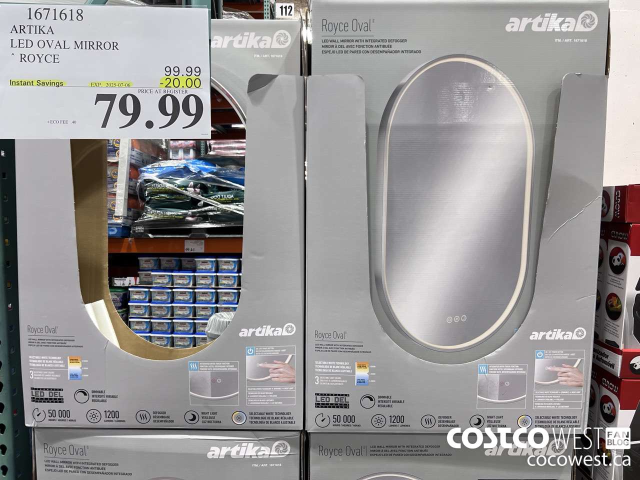 1671618 ARTIKA LED OVAL MIRROR ROYCE ($20.00 INSTANT SAVINGS EXPIRES ON 2025-07-06) $79.99
