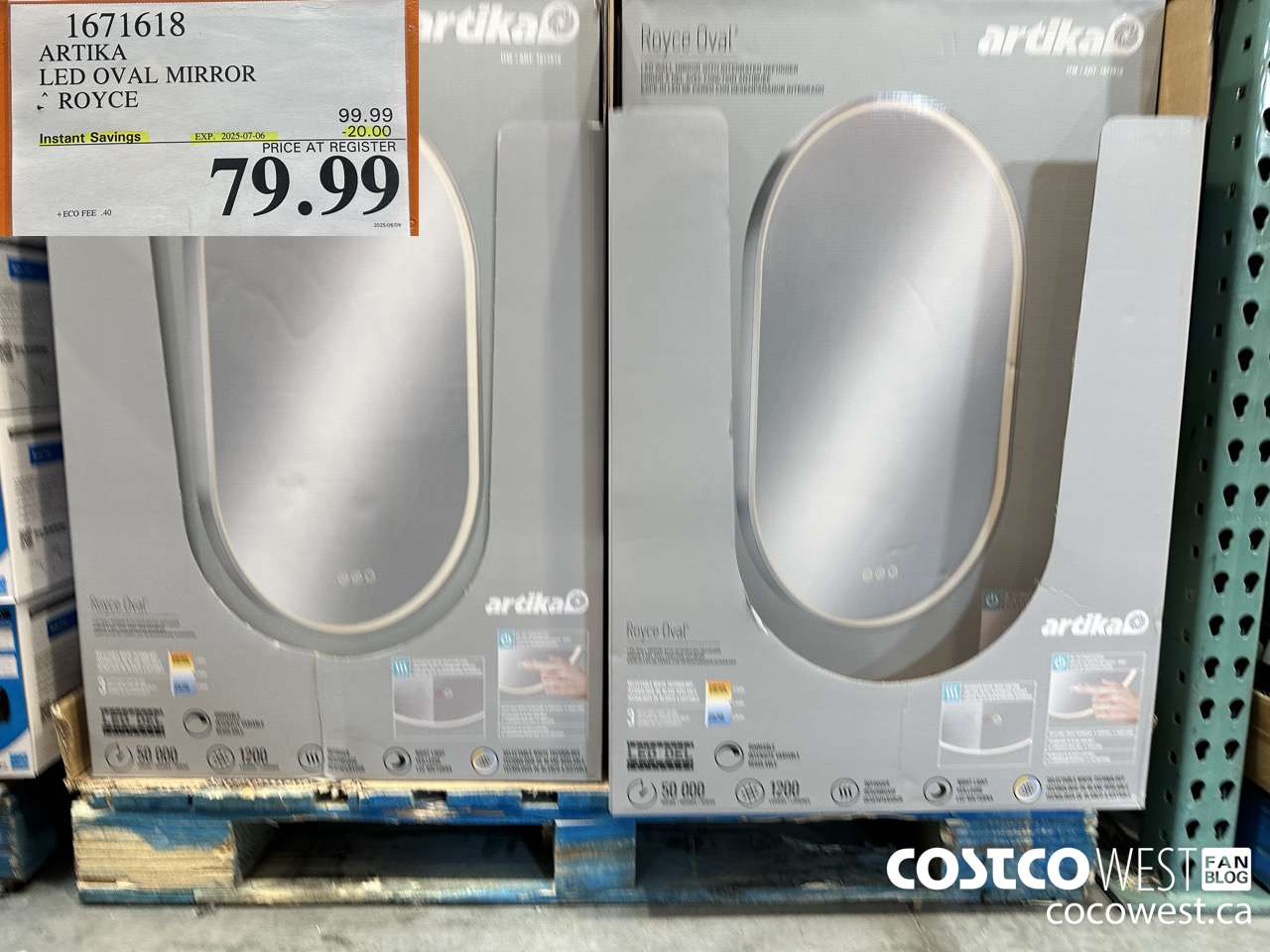 1671618 ARTIKA LED OVAL MIRROR ROYCE ($20.00 INSTANT SAVINGS EXPIRES ON 2025-07-06) $79.99