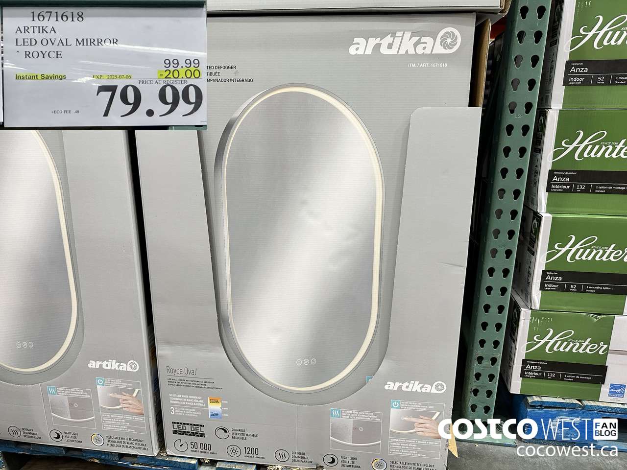1671618 ARTIKA LED OVAL MIRROR ROYCE ($20.00 INSTANT SAVINGS EXPIRES ON 2025-07-06) $79.99