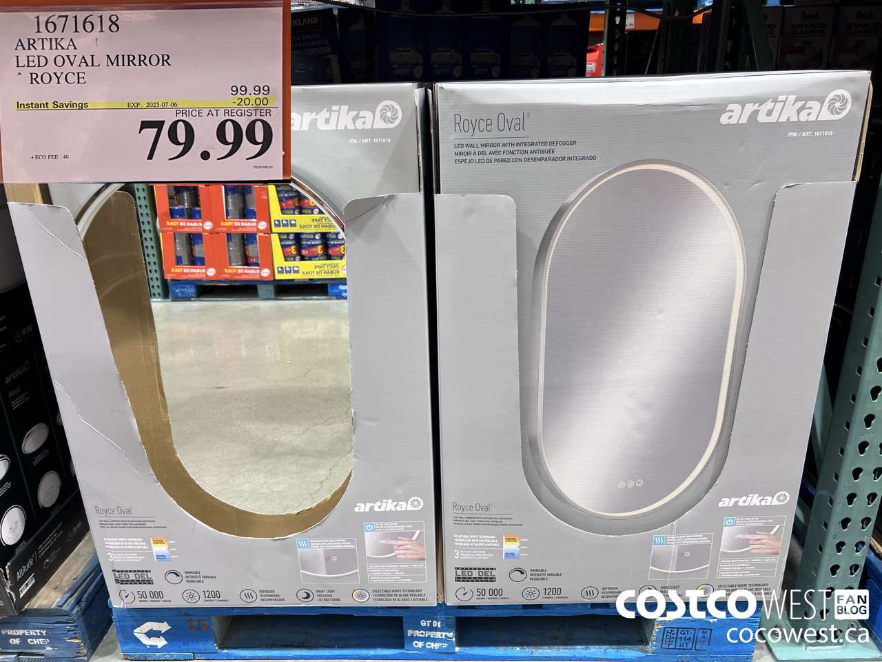 1671618 ARTIKA LED OVAL MIRROR ROYCE ($20.00 INSTANT SAVINGS EXPIRES ON 2025-07-06) $79.99