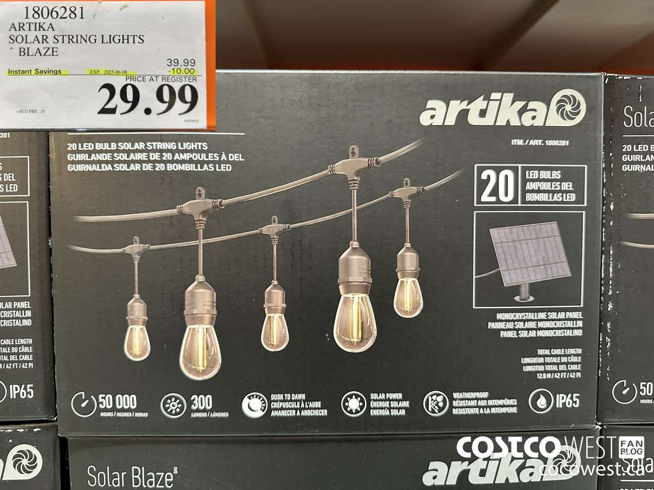 1806281 ARTIKA SOLAR STRING LIGHTS BLAZE ($10.00 INSTANT SAVINGS EXPIRES ON 2025-06-08) $29.99