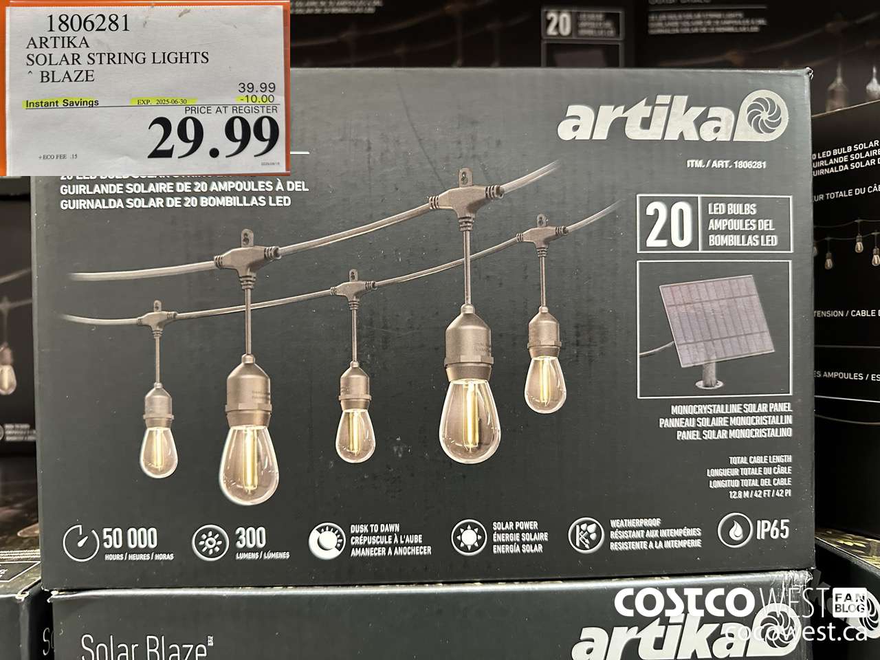 1806281 ARTIKA SOLAR STRING LIGHTS BLAZE ($10.00 INSTANT SAVINGS EXPIRES ON 2025-06-30) $29.99