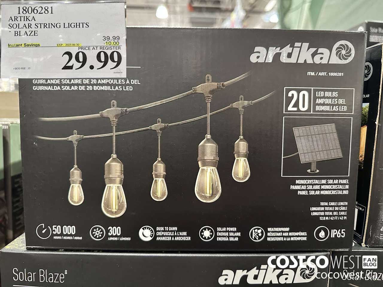 1806281 ARTIKA SOLAR STRING LIGHTS BLAZE ($10.00 INSTANT SAVINGS EXPIRES ON 2025-06-30) $29.99