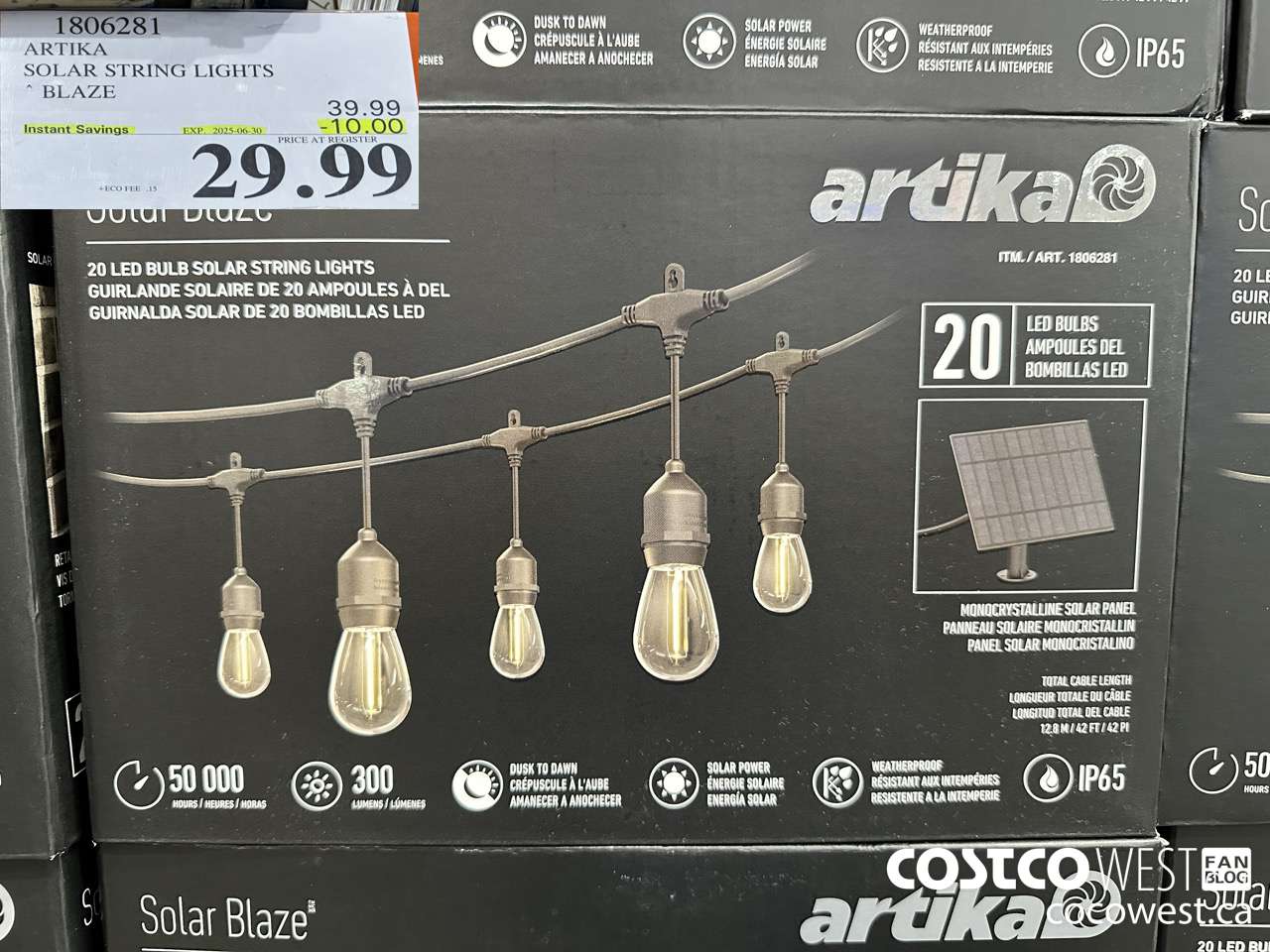 1806281 ARTIKA SOLAR STRING LIGHTS BLAZE ($10.00 INSTANT SAVINGS EXPIRES ON 2025-06-30) $29.99