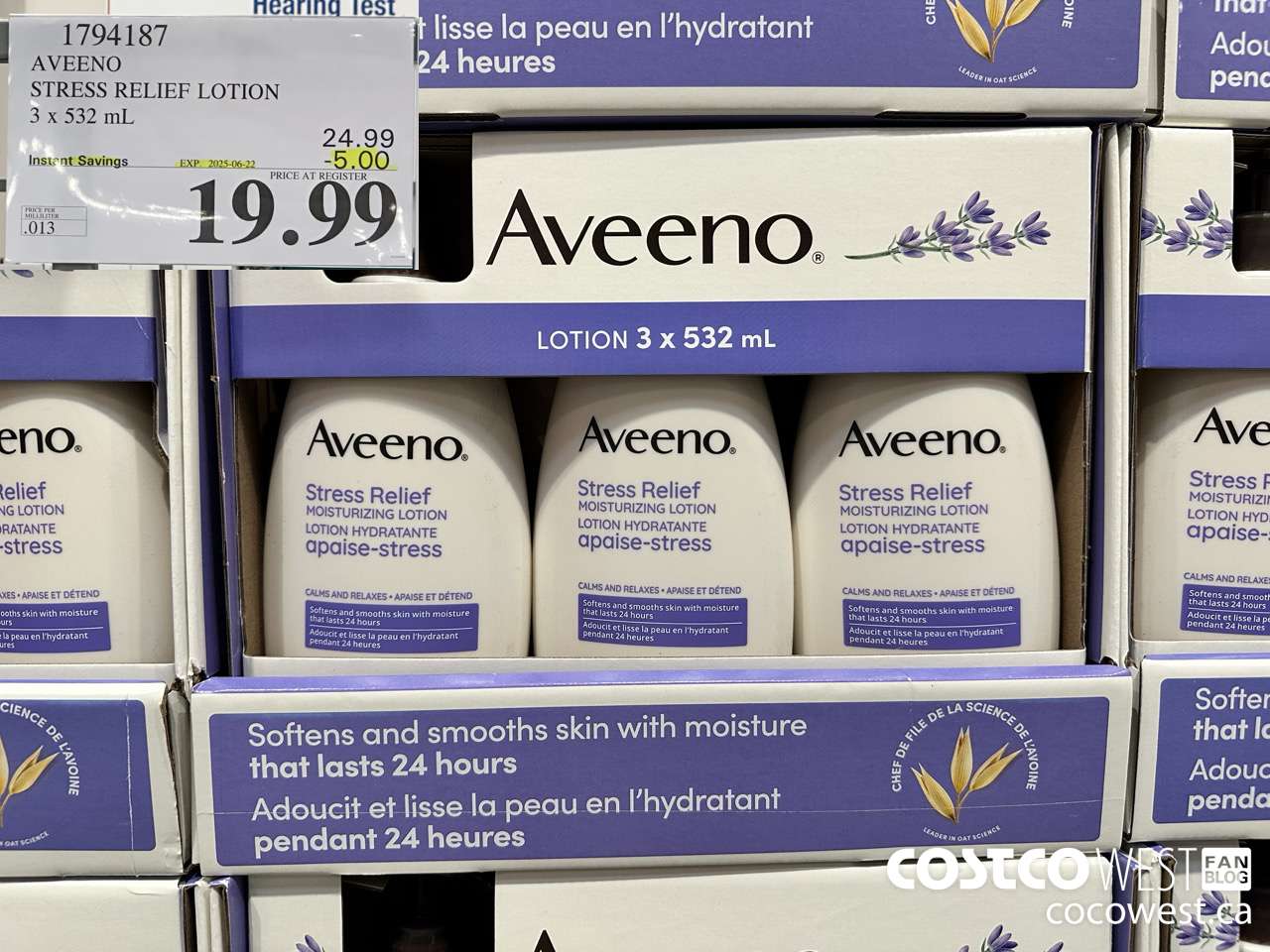 1794187 AVEENO STRESS RELIEF LOTION 3 X 532 ML ($5.00 INSTANT SAVINGS EXPIRES ON 2025-06-22) $19.99