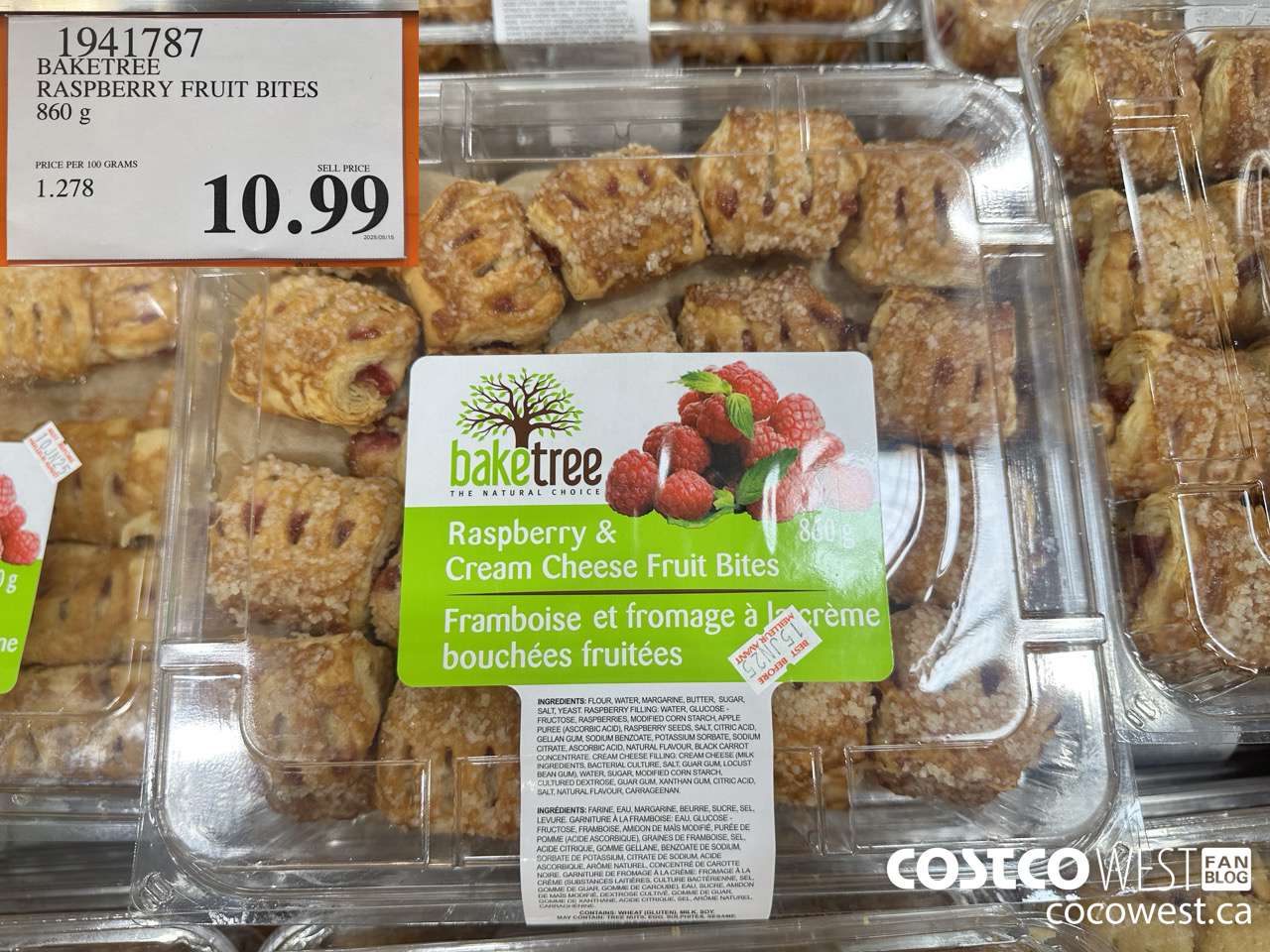 1941787 BAKETREE RASPBERRY FRUIT BITES 860G $10.99