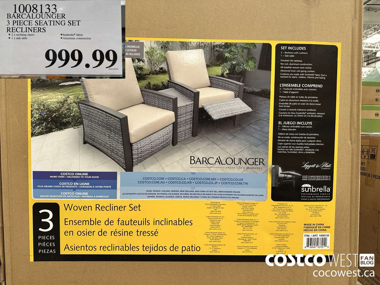1008133 BARCALOUNGER 3 PIECE SEATING SET RECLINERS $999.99