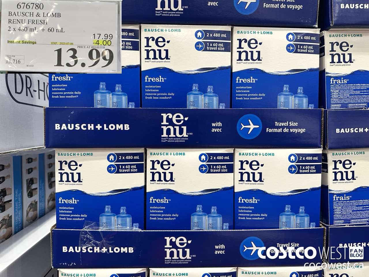 676780 BAUSCH & LOMB RENU FRESH 2 X 480ML + 60ML ($4.00 INSTANT SAVINGS EXPIRES ON 2025-07-06) $13.99