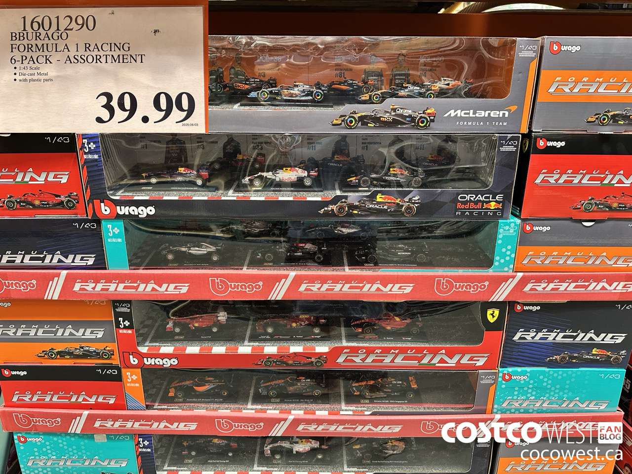 1601290 BBURAGO 1:43 SCALE F1 DIE CAST SET 6PK $39.99
