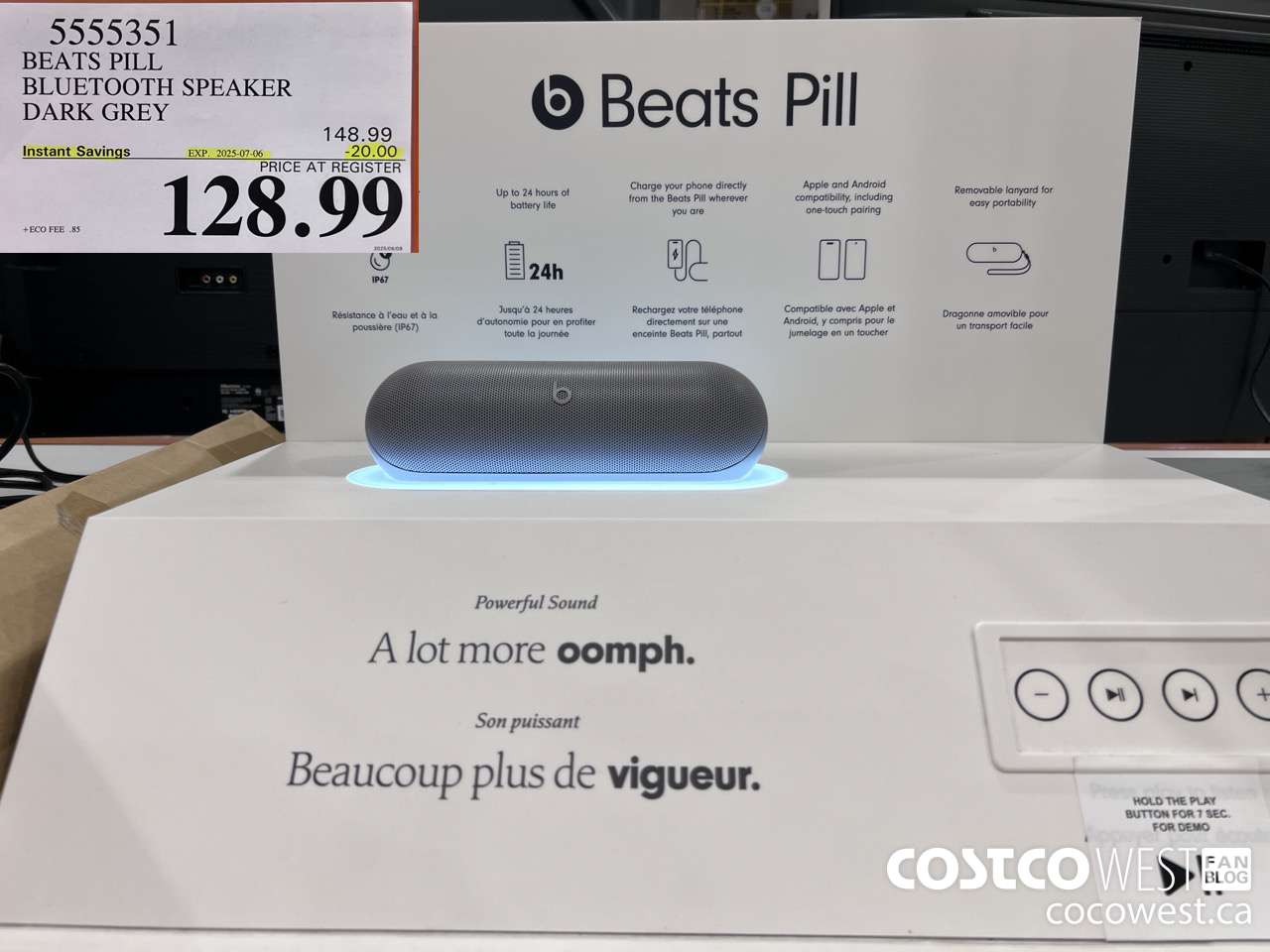 5555351 BEATS PILL BLUETOOTH SPEAKER DARK GREY ($20.00 INSTANT SAVINGS EXPIRES ON 2025-07-06) $128.99